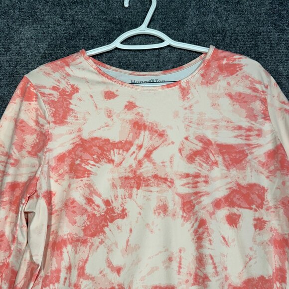 Hang Ten Top Womens XL Orange Stretch Knit Pullover Long Sleeve UV Protection - Picture 3 of 6